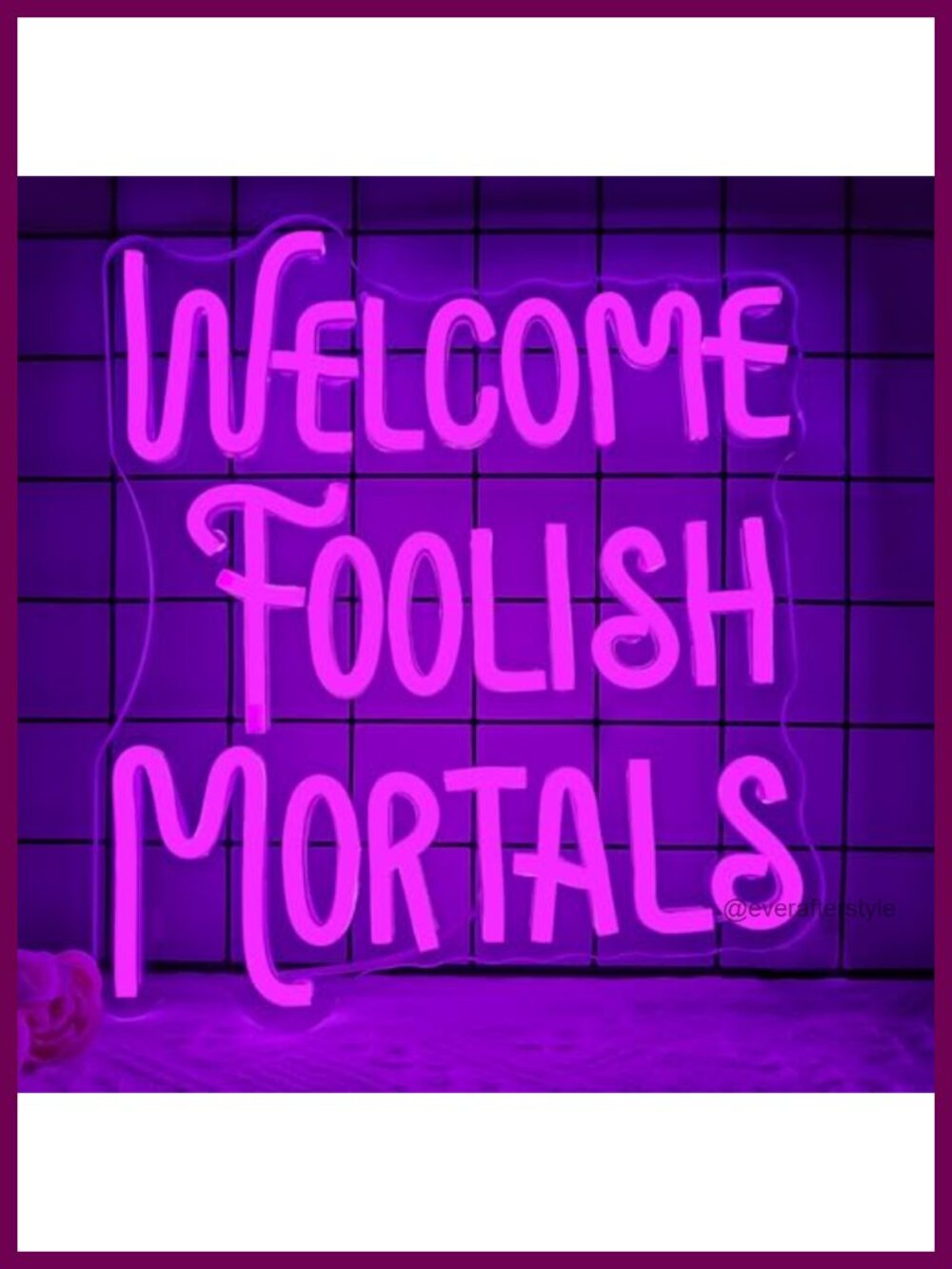 Dimmable Gothic Welcome Foolish Mortals LED Neon Sign USB Wall Decor